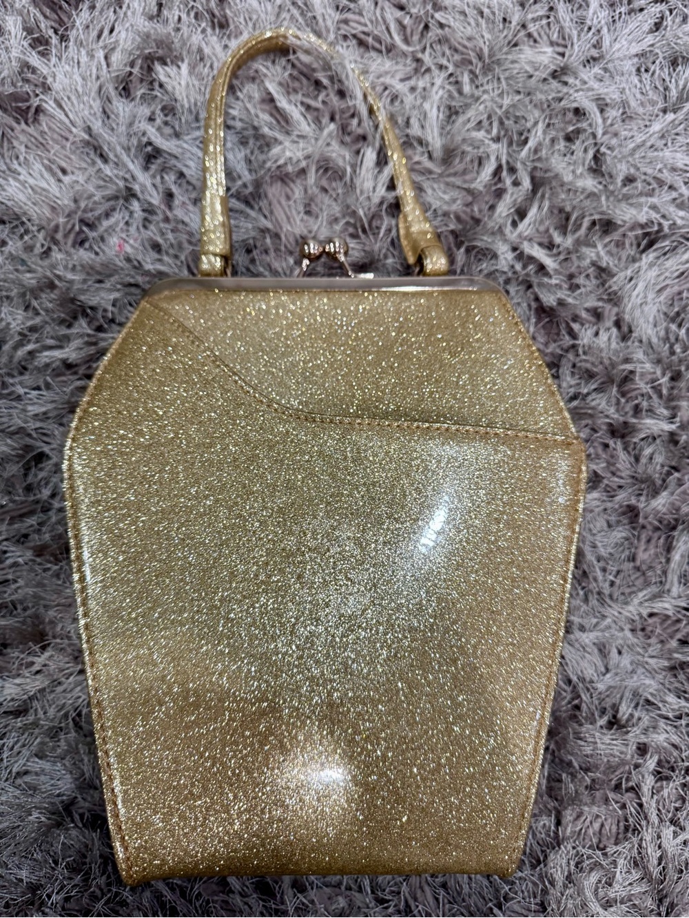 Gold Glitter Top-Handle Women’s Bag - retro vintage looking!